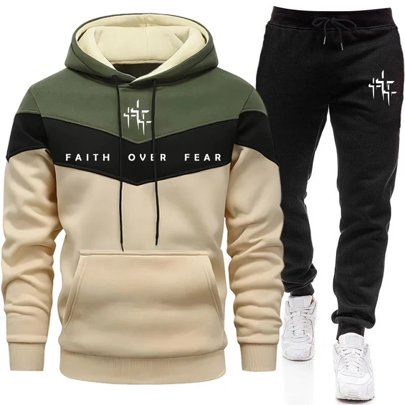 Mens Fashion Streetwear - Tuta da Uomo 'Faith Over Fear'