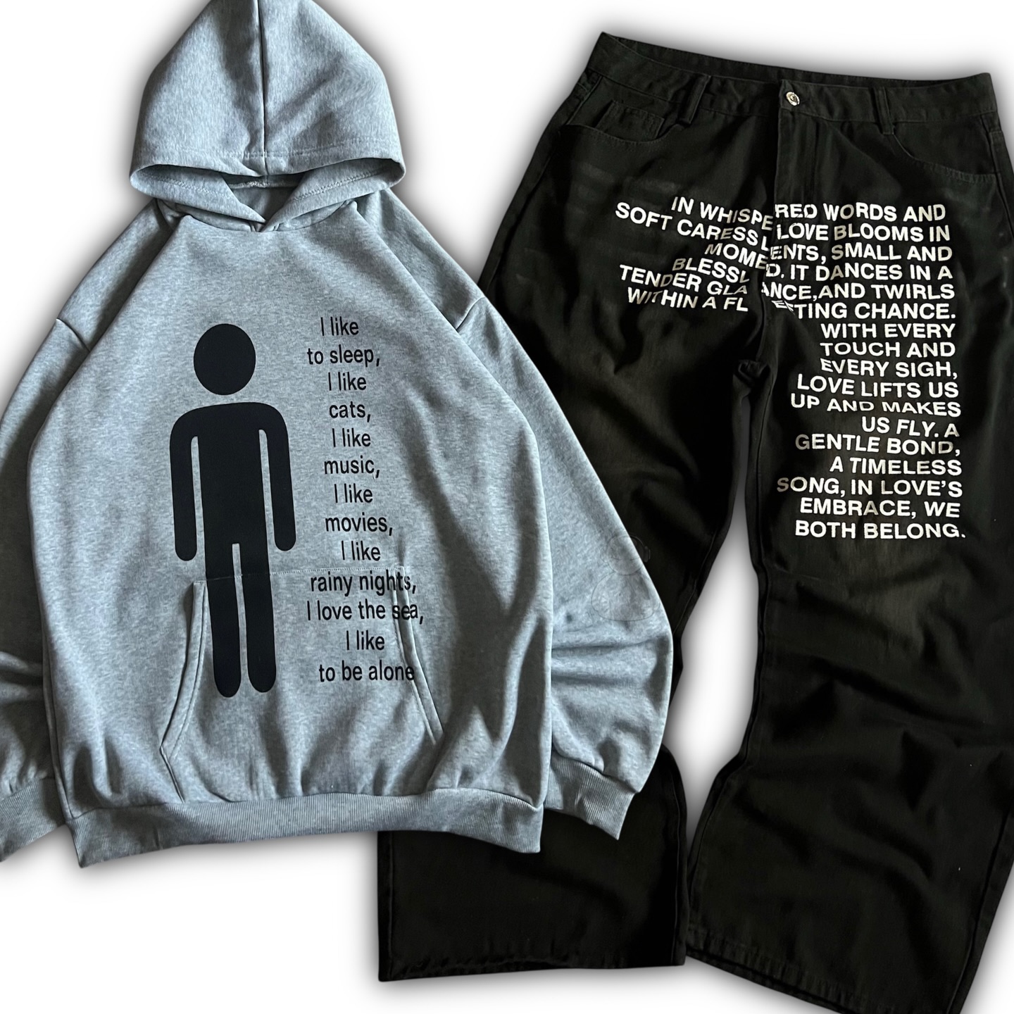 Mens Fashion Streetwear - Jeans con Motivi Letterari Stile Americano