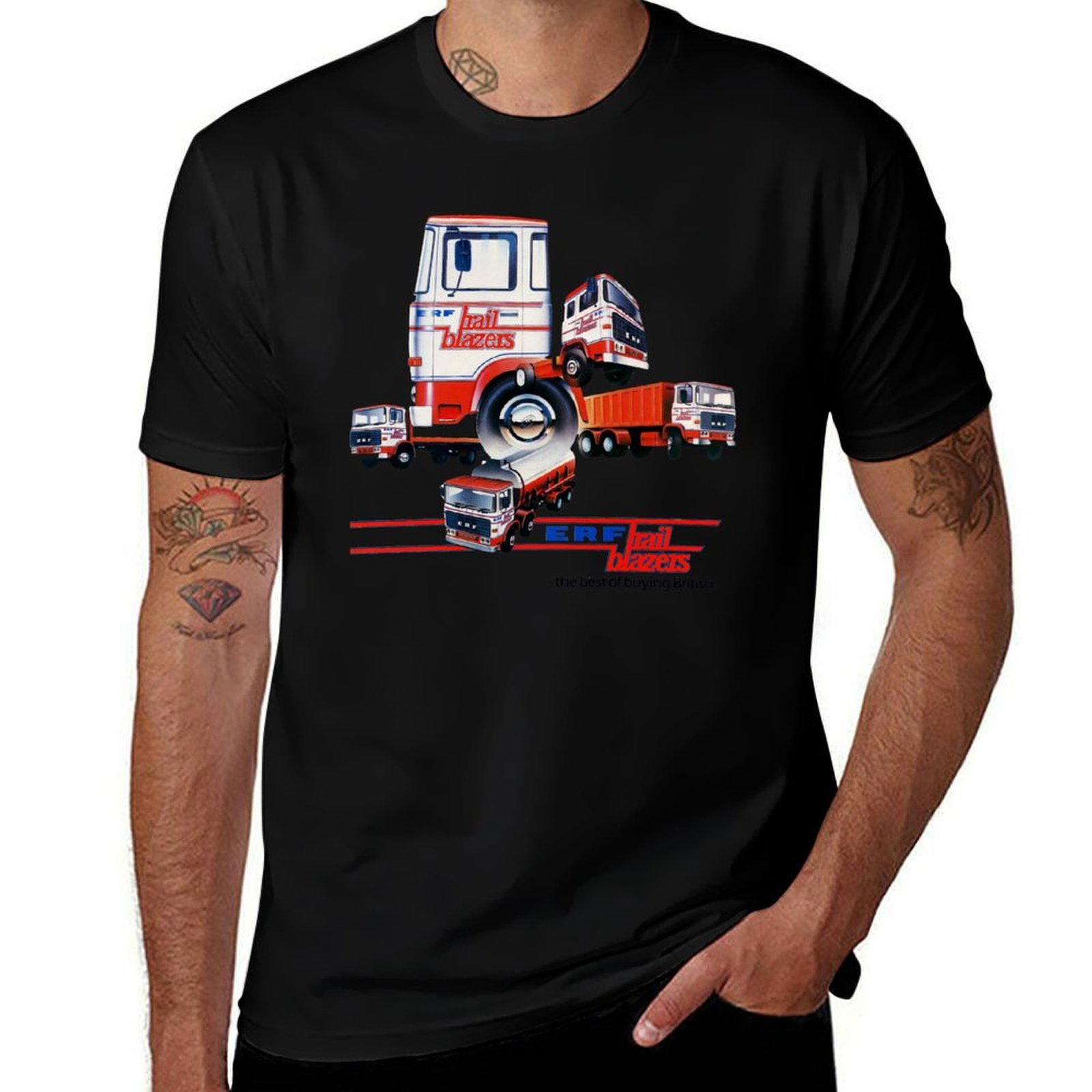 Mens Fashion In 1980S - ERF TRUCKS - T-Shirt con Stampa