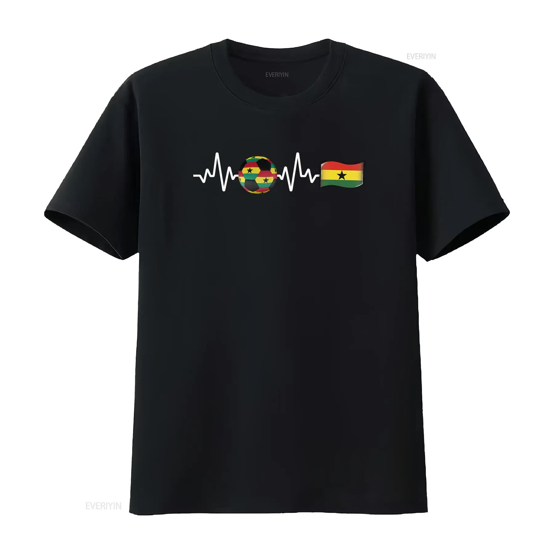 Men'S Fashion Qatar - Maglietta Ghana Black Star Qatar Heartbeat