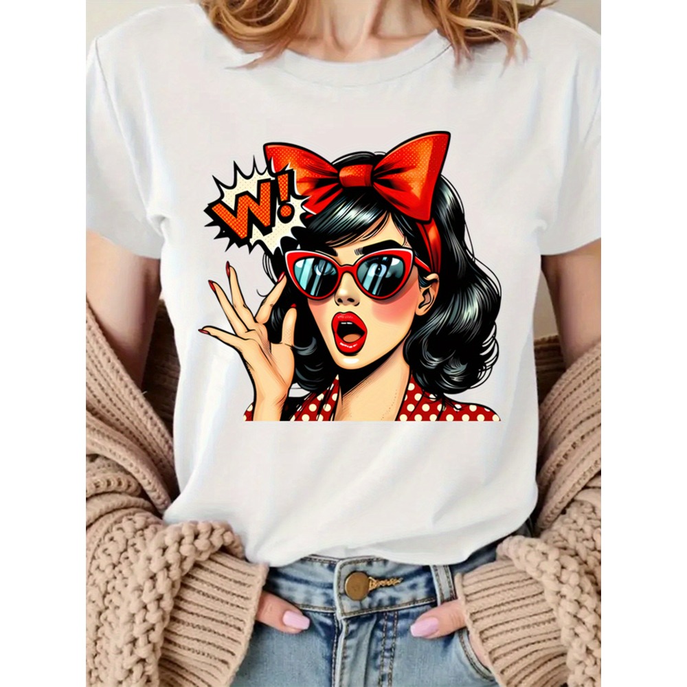 Mens Fashion In The 50S - T-Shirt con Stampa Grafica Donna in