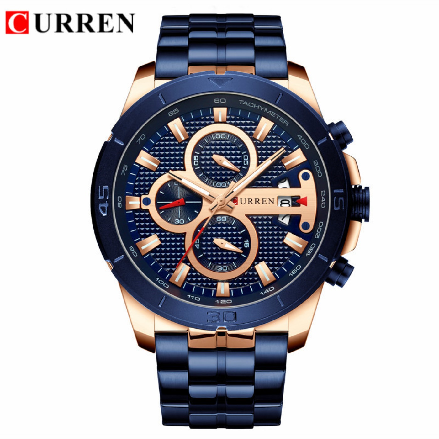 Men'S Fashion Luxury Brands - Orologio CURREN da uomo impermeabile cronografo