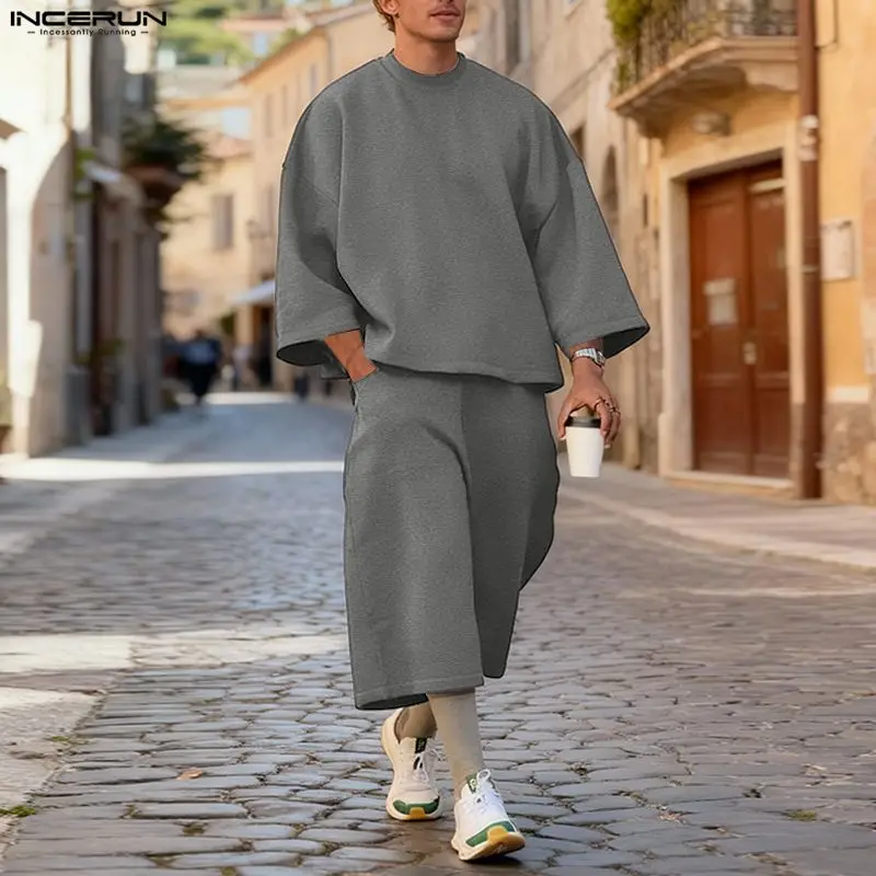 Mens Fashion Streetwear - Completi da uomo INCERUN, tinta unita,