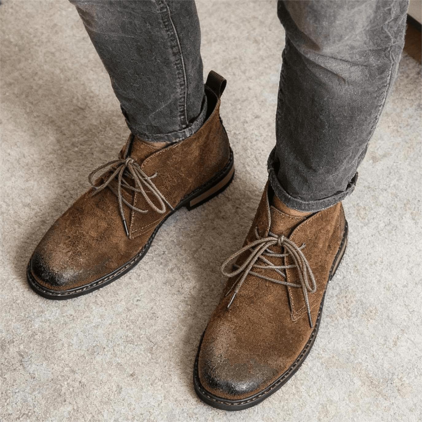 Men'S Fashion Model - Stivali in Pelle Retrò Comodi di