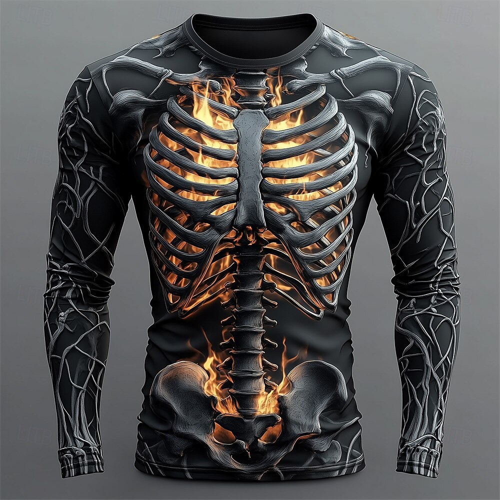 Mens Fashion Streetwear - T-shirt da uomo a maniche lunghe