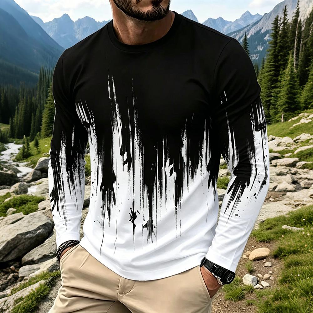 Mens Fashion Streetwear - T-shirt a maniche lunghe da uomo