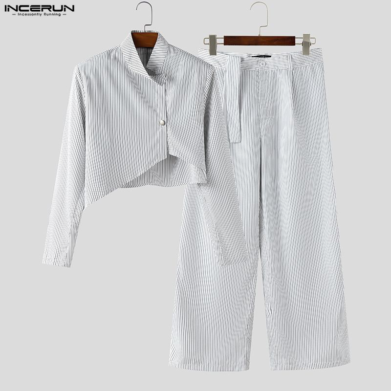 INCERUN Set da uomo a righe el - Mens Fashion Blazer recensione e prezzo