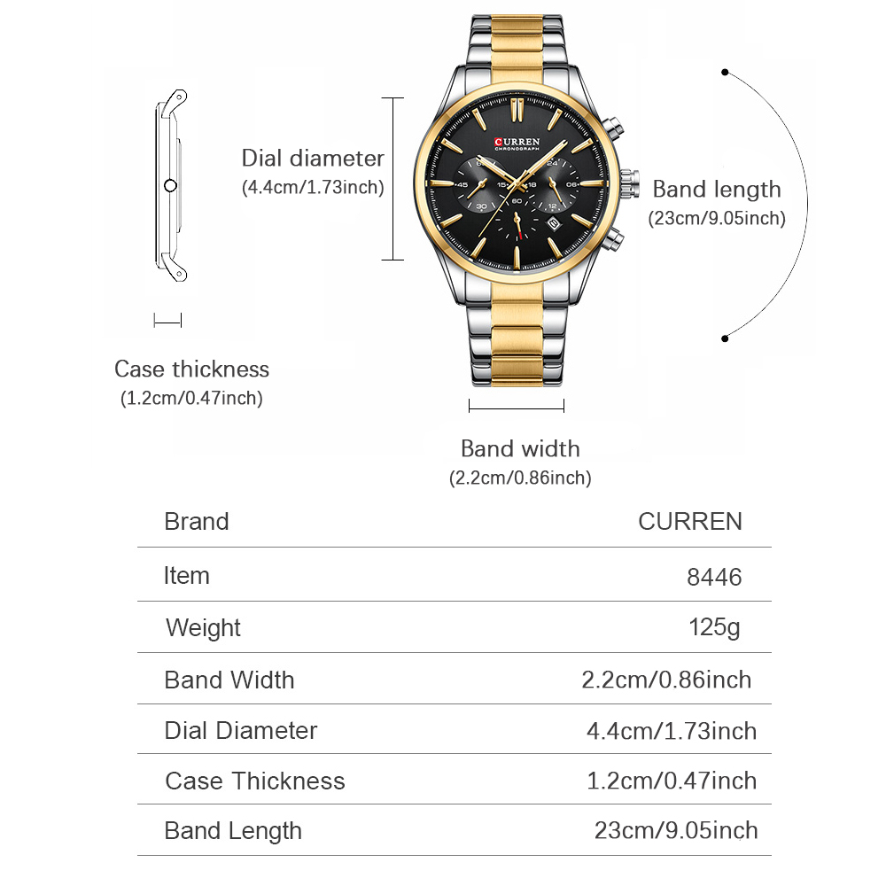 CURREN Casual Quarzo Crono Oro - Men'S Fashion Model recensione e prezzo