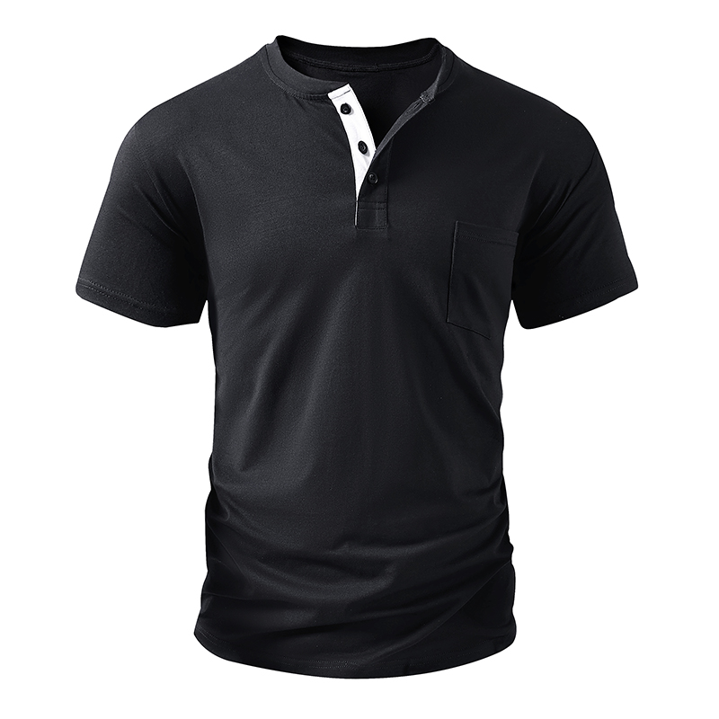 T-Shirt Henley da Uomo, Taglia - Mens Fashion Streetwear recensione e prezzo