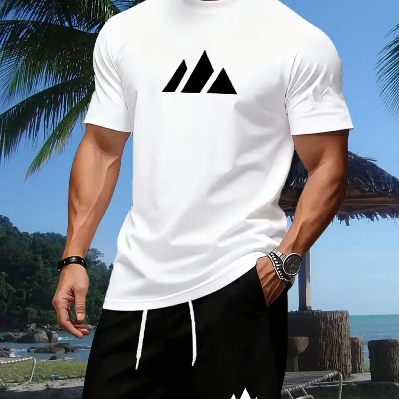 T-shirt con Stampa a Motivi, M - Mens Fashion Streetwear recensione e prezzo